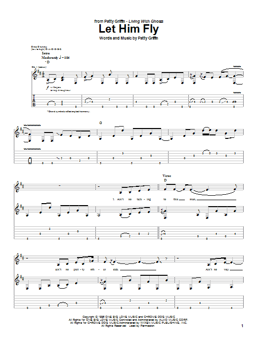Patty Griffin Let Him Fly Sheet Music Notes & Chords for Ukulele Chords/Lyrics - Download or Print PDF