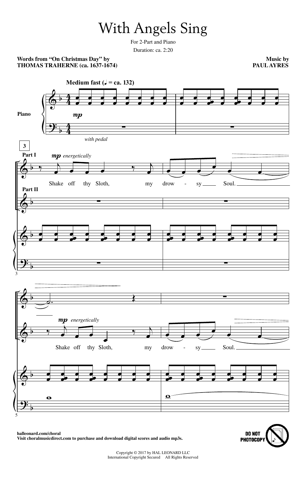 Paul Ayres With Angels Sing Sheet Music Notes & Chords for 2-Part Choir - Download or Print PDF