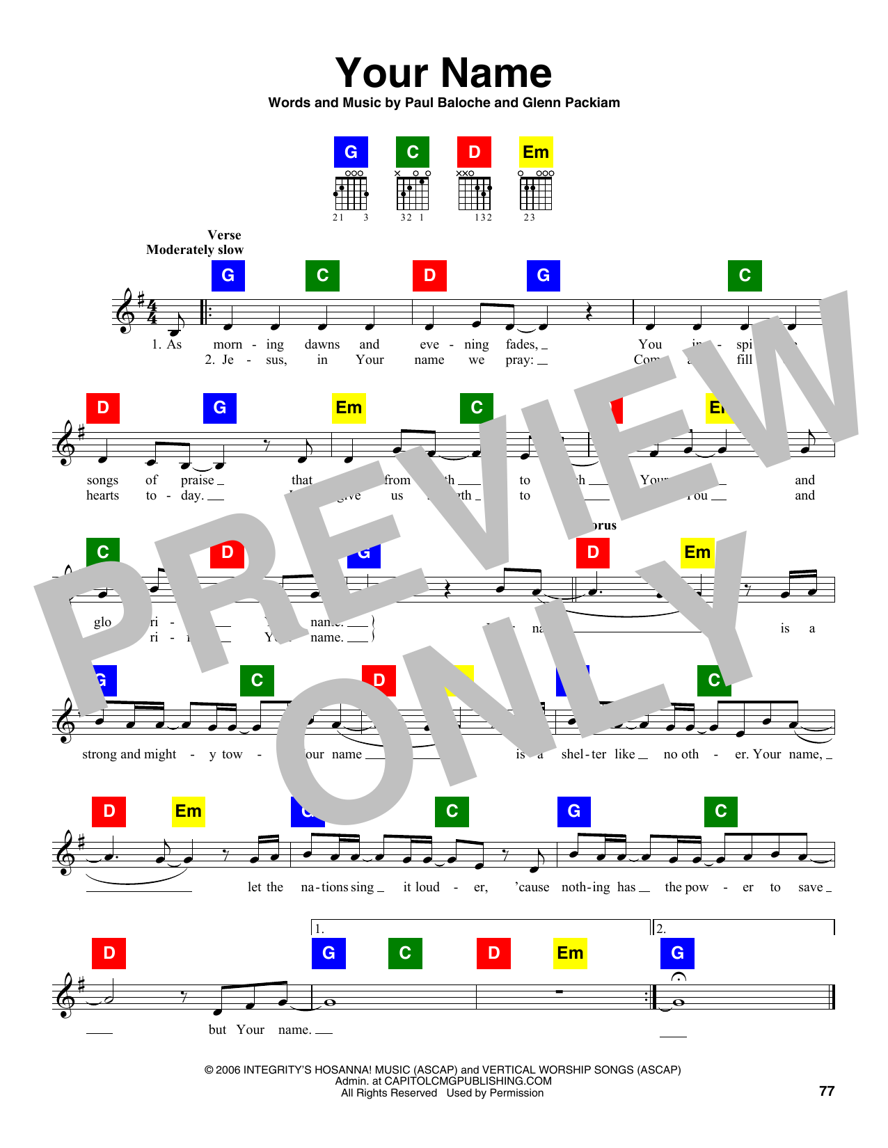 Paul Baloche & Glenn Packiam Your Name Sheet Music Notes & Chords for Chord Buddy - Download or Print PDF