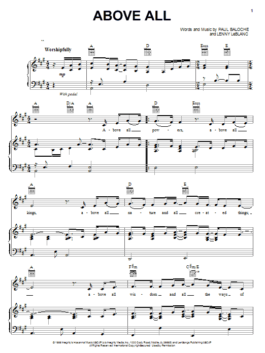 Paul Baloche Above All Sheet Music Notes & Chords for Guitar Tab - Download or Print PDF