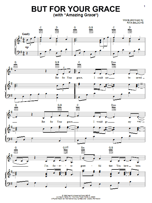 Paul Baloche But For Your Grace Sheet Music Notes & Chords for Piano, Vocal & Guitar (Right-Hand Melody) - Download or Print PDF