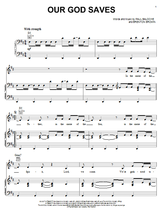 Paul Baloche Our God Saves Sheet Music Notes & Chords for Lyrics & Chords - Download or Print PDF