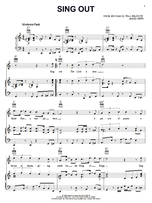 Paul Baloche Sing Out Sheet Music Notes & Chords for Piano, Vocal & Guitar (Right-Hand Melody) - Download or Print PDF Paul Baloche Sing Out Sheet Music Notes & Chords for Piano, Vocal & Guitar (Right-Hand Melody) - Download or Print PDF