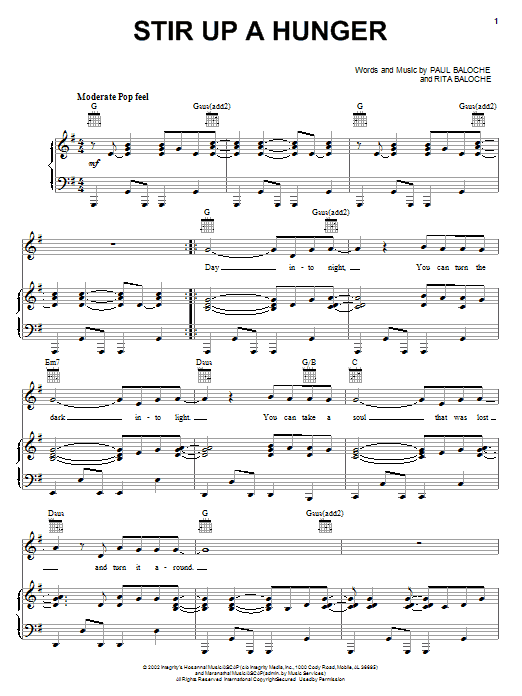 Paul Baloche Stir Up A Hunger Sheet Music Notes & Chords for Piano, Vocal & Guitar (Right-Hand Melody) - Download or Print PDF Paul Baloche Stir Up A Hunger Sheet Music Notes & Chords for Piano, Vocal & Guitar (Right-Hand Melody) - Download or Print PDF