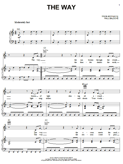 Paul Baloche The Way Sheet Music Notes & Chords for Piano, Vocal & Guitar (Right-Hand Melody) - Download or Print PDF Paul Baloche The Way Sheet Music Notes & Chords for Piano, Vocal & Guitar (Right-Hand Melody) - Download or Print PDF