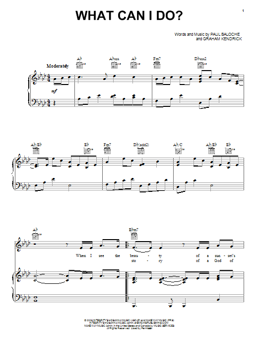 Paul Baloche What Can I Do? Sheet Music Notes & Chords for Piano, Vocal & Guitar (Right-Hand Melody) - Download or Print PDF