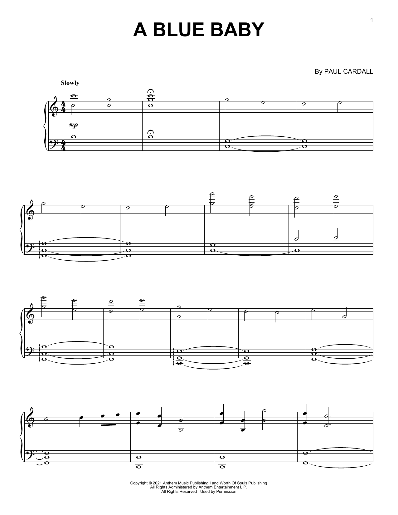 Paul Cardall A Blue Baby Sheet Music Notes & Chords for Piano Solo - Download or Print PDF
