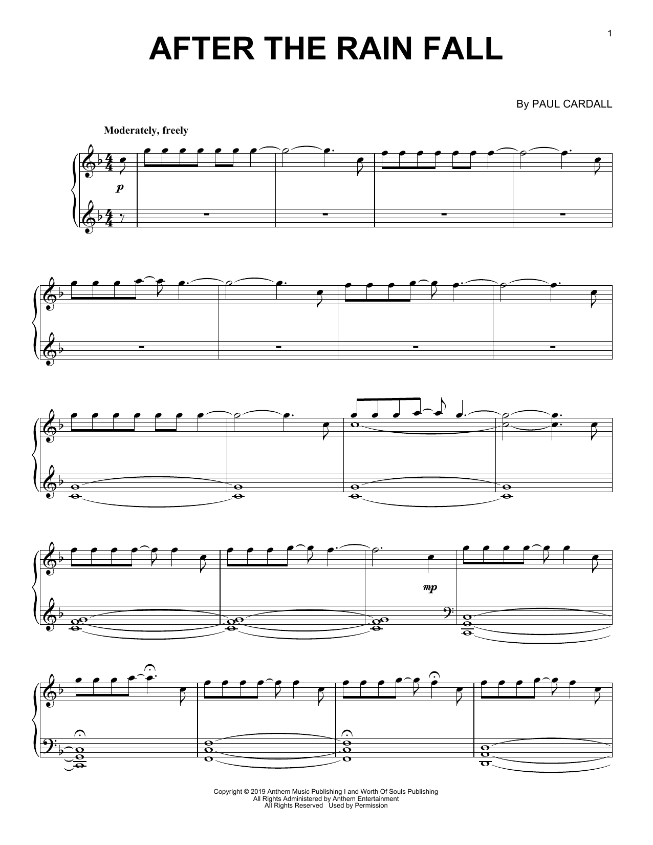 Paul Cardall After The Rain Fall Sheet Music Notes & Chords for Piano Solo - Download or Print PDF