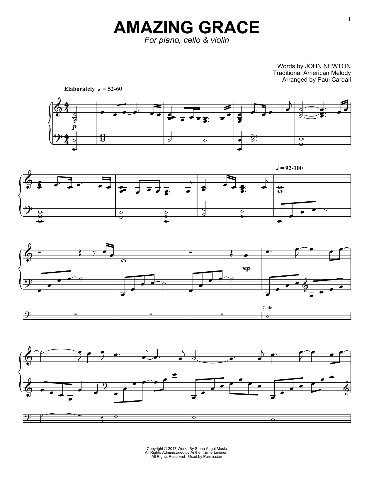 Paul Cardall Amazing Grace Sheet Music Notes & Chords for Piano Solo - Download or Print PDF