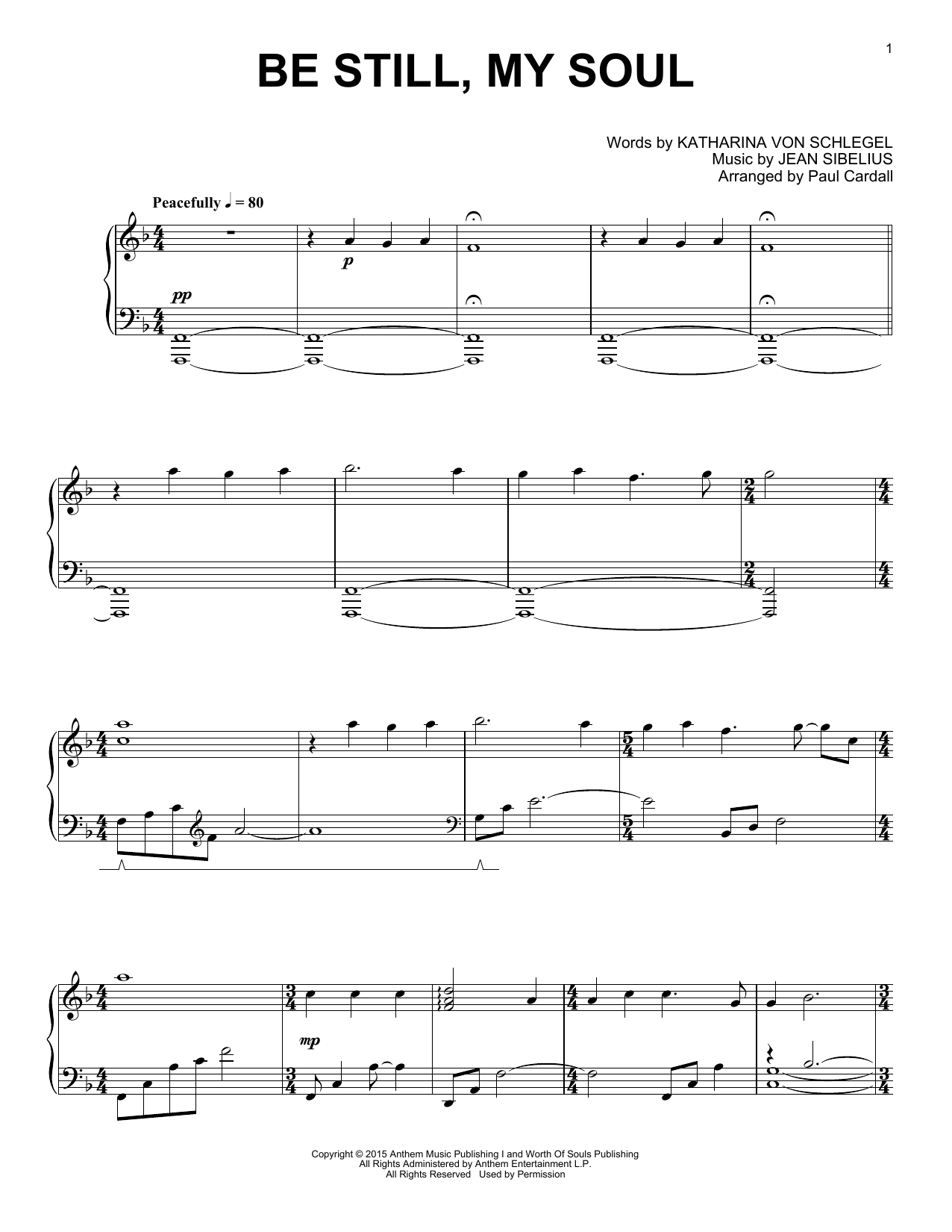 Paul Cardall Be Still, My Soul Sheet Music Notes & Chords for Piano Solo - Download or Print PDF