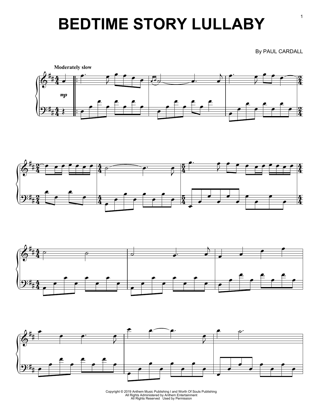 Paul Cardall Bedtime Story Lullaby Sheet Music Notes & Chords for Piano Solo - Download or Print PDF