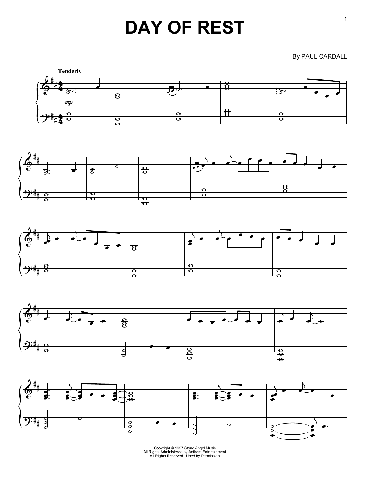 Paul Cardall Day Of Rest Sheet Music Notes & Chords for Piano Solo - Download or Print PDF