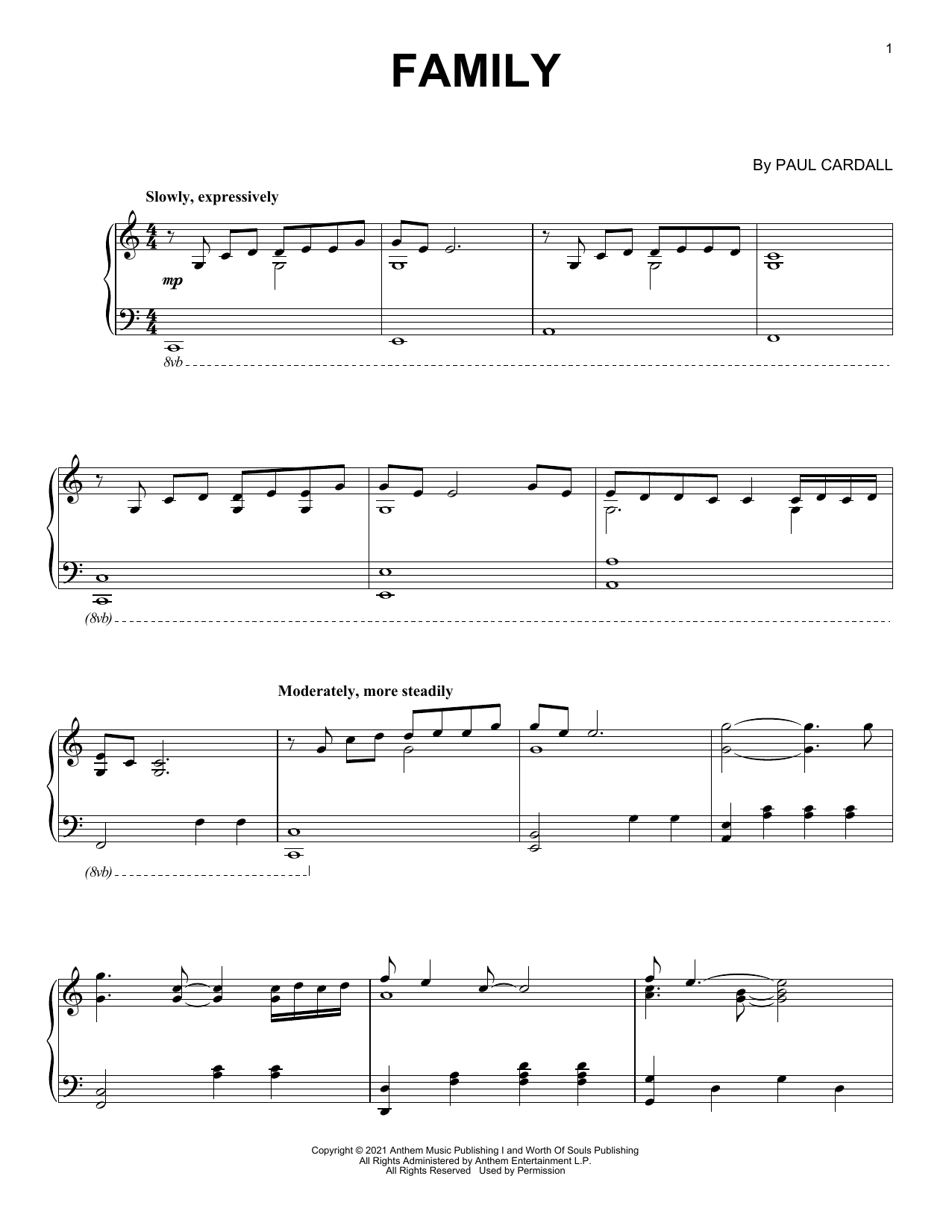 Paul Cardall Family Sheet Music Notes & Chords for Piano Solo - Download or Print PDF