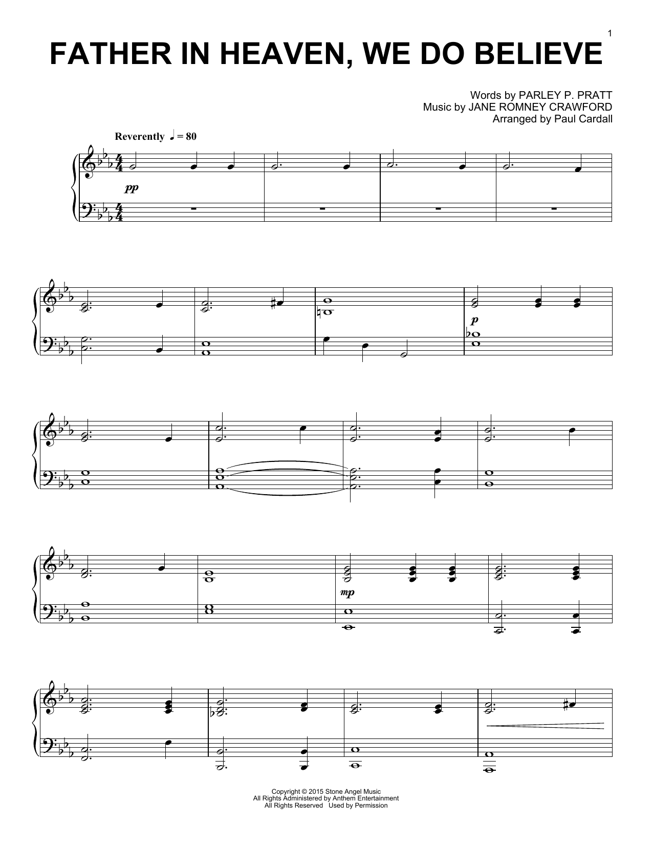 Paul Cardall Father In Heaven, We Do Believe Sheet Music Notes & Chords for Piano Solo - Download or Print PDF
