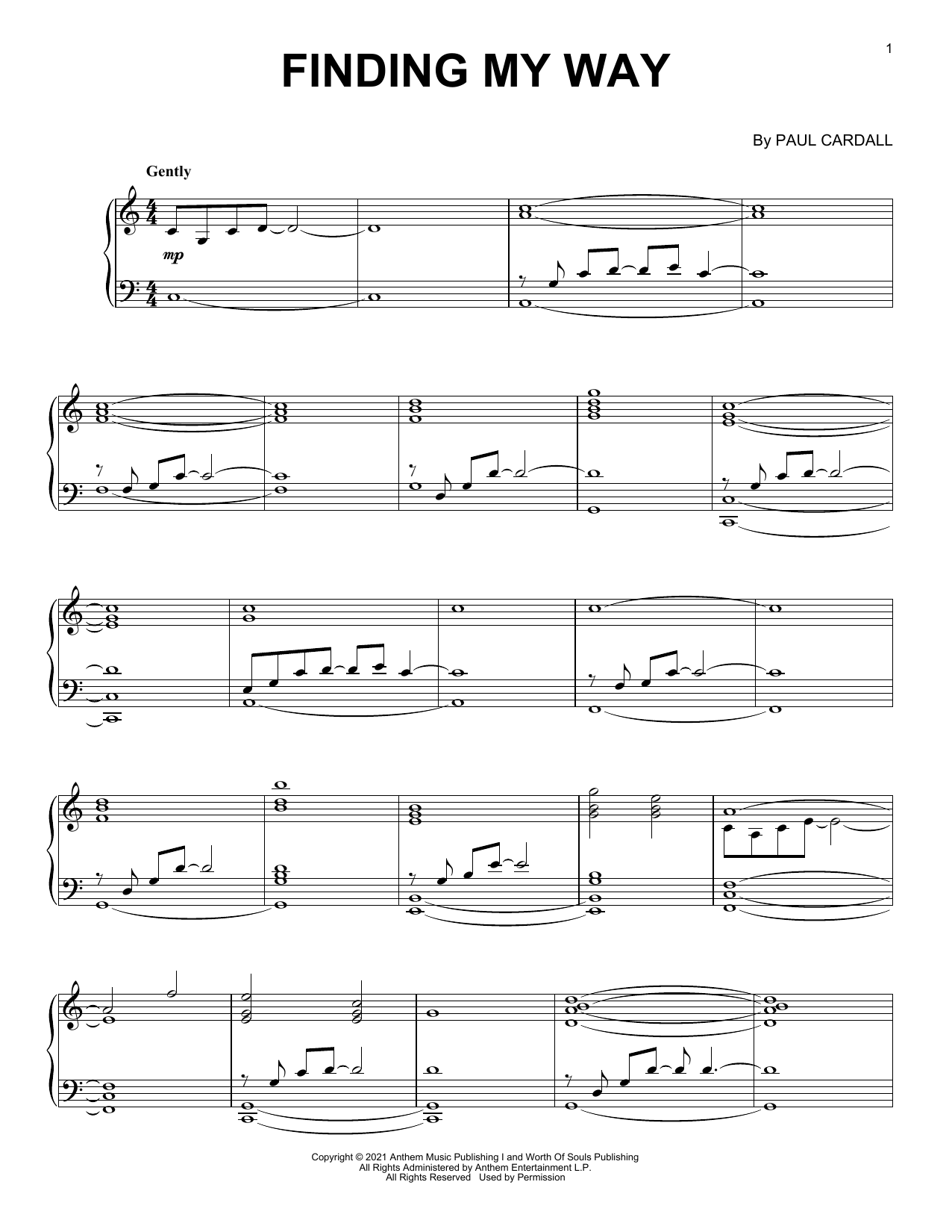 Paul Cardall Finding My Way Sheet Music Notes & Chords for Piano Solo - Download or Print PDF
