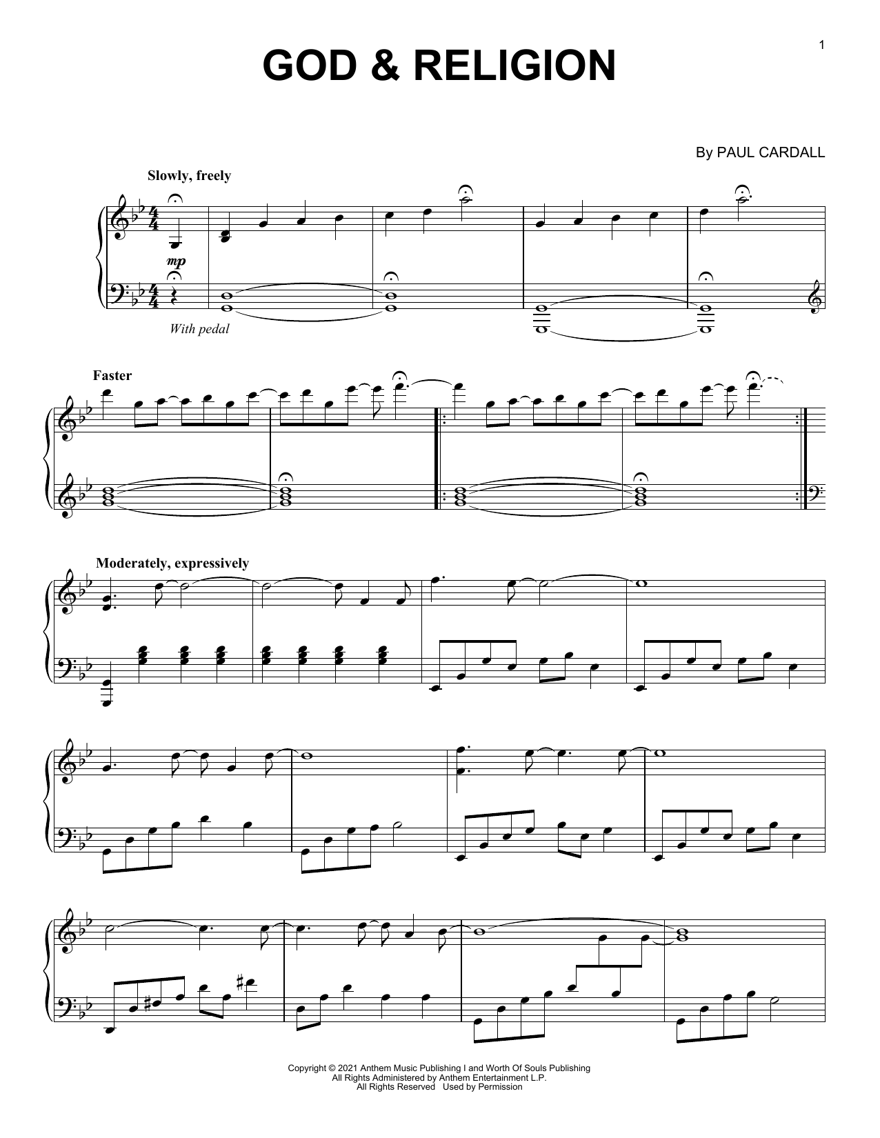 Paul Cardall God & Religion Sheet Music Notes & Chords for Piano Solo - Download or Print PDF