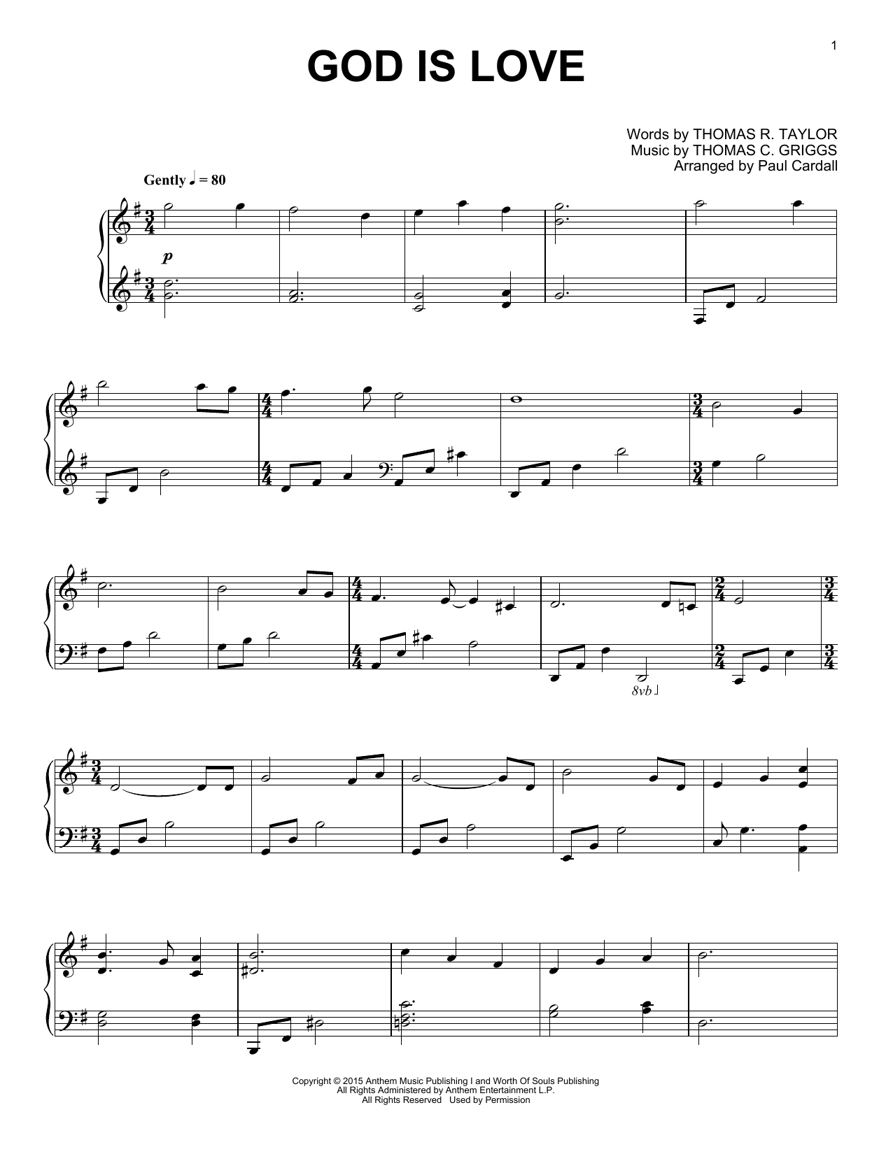 Paul Cardall God Is Love Sheet Music Notes & Chords for Piano Solo - Download or Print PDF