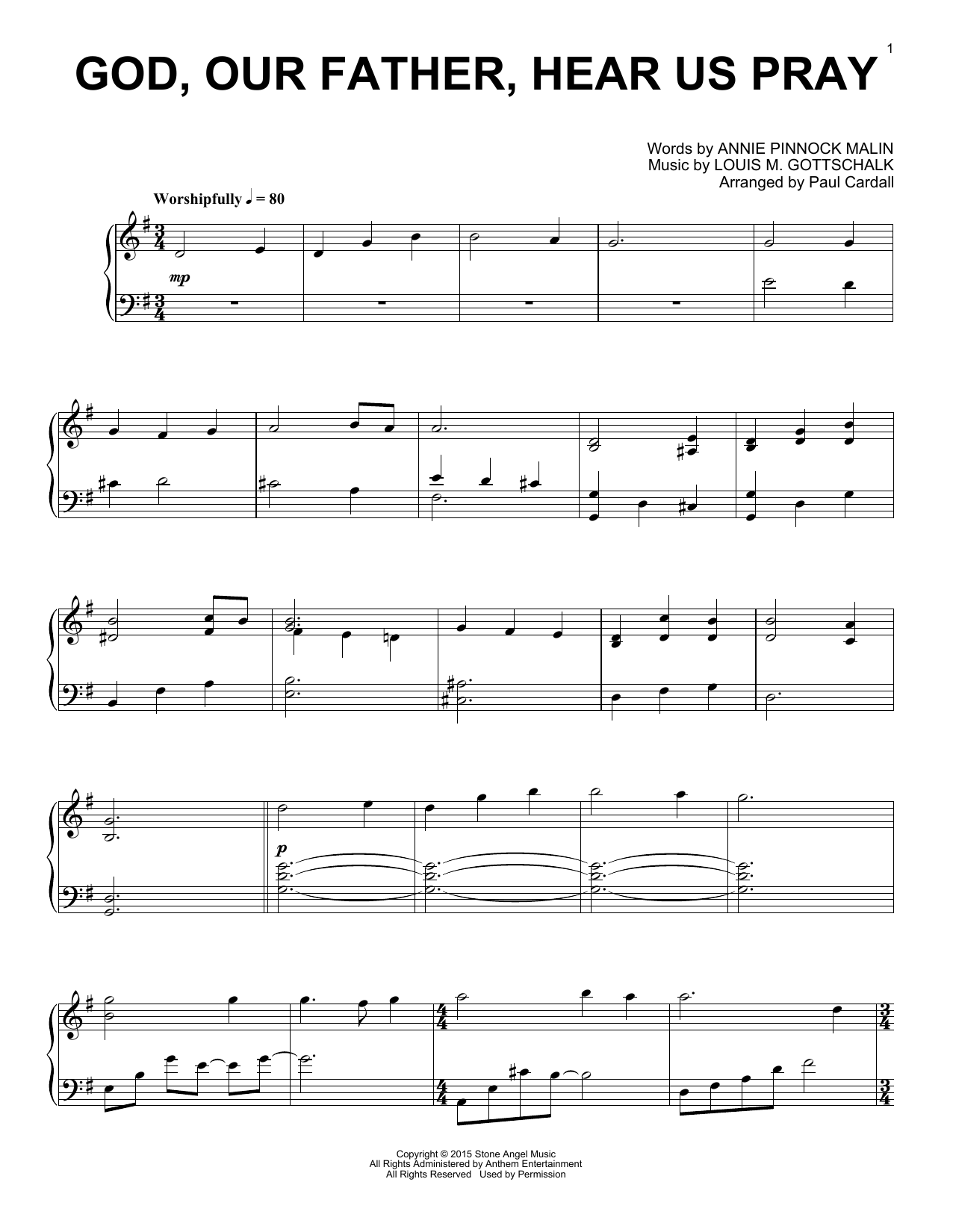 Paul Cardall God, Our Father, Hear Us Pray Sheet Music Notes & Chords for Piano Solo - Download or Print PDF