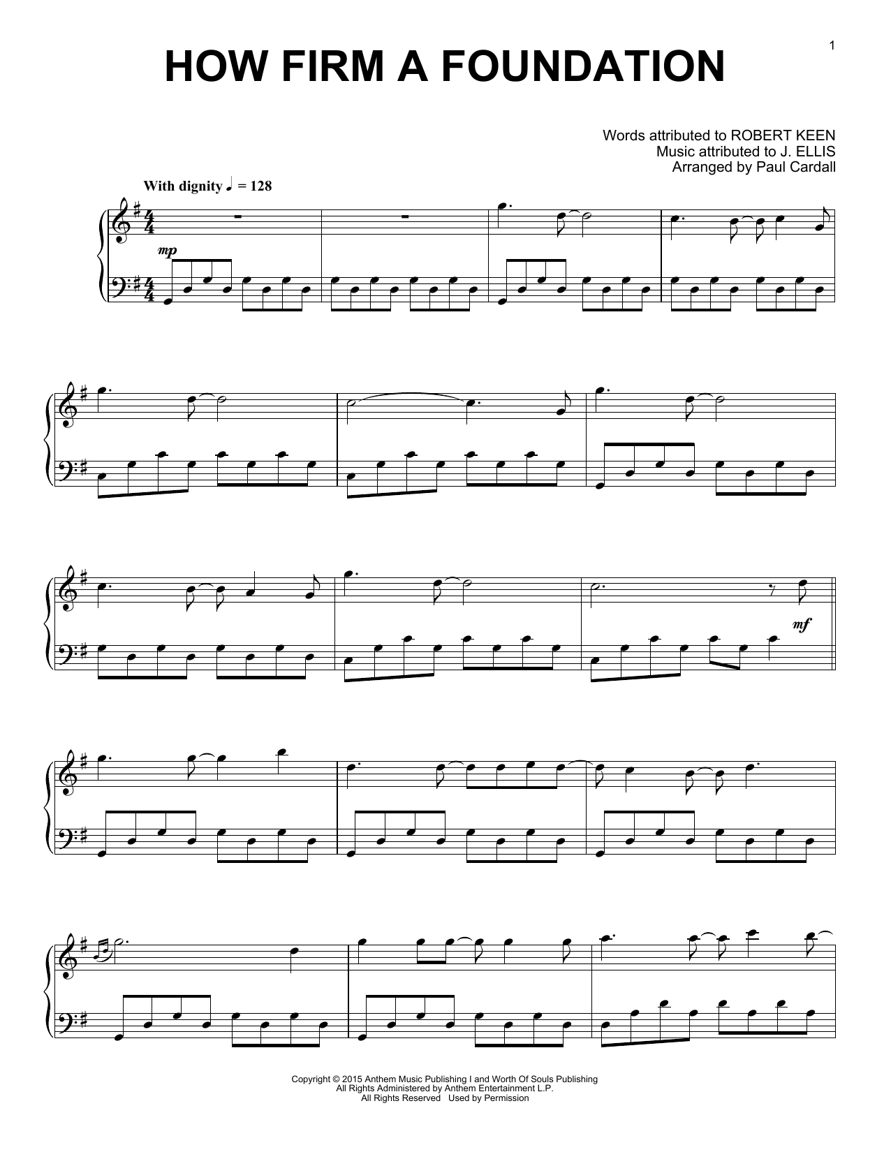 Paul Cardall How Firm A Foundation Sheet Music Notes & Chords for Piano Solo - Download or Print PDF