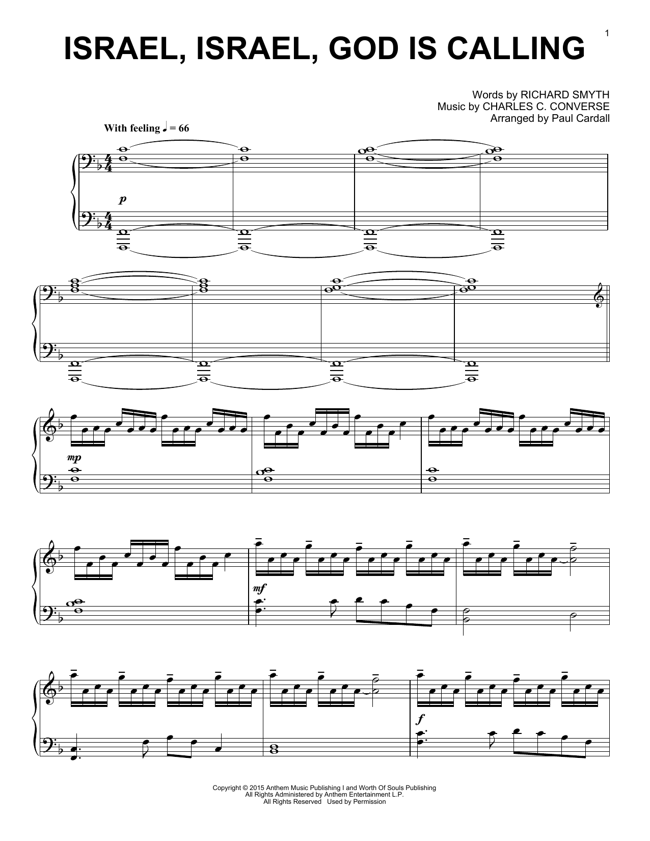 Paul Cardall Israel, Israel, God Is Calling Sheet Music Notes & Chords for Piano Solo - Download or Print PDF