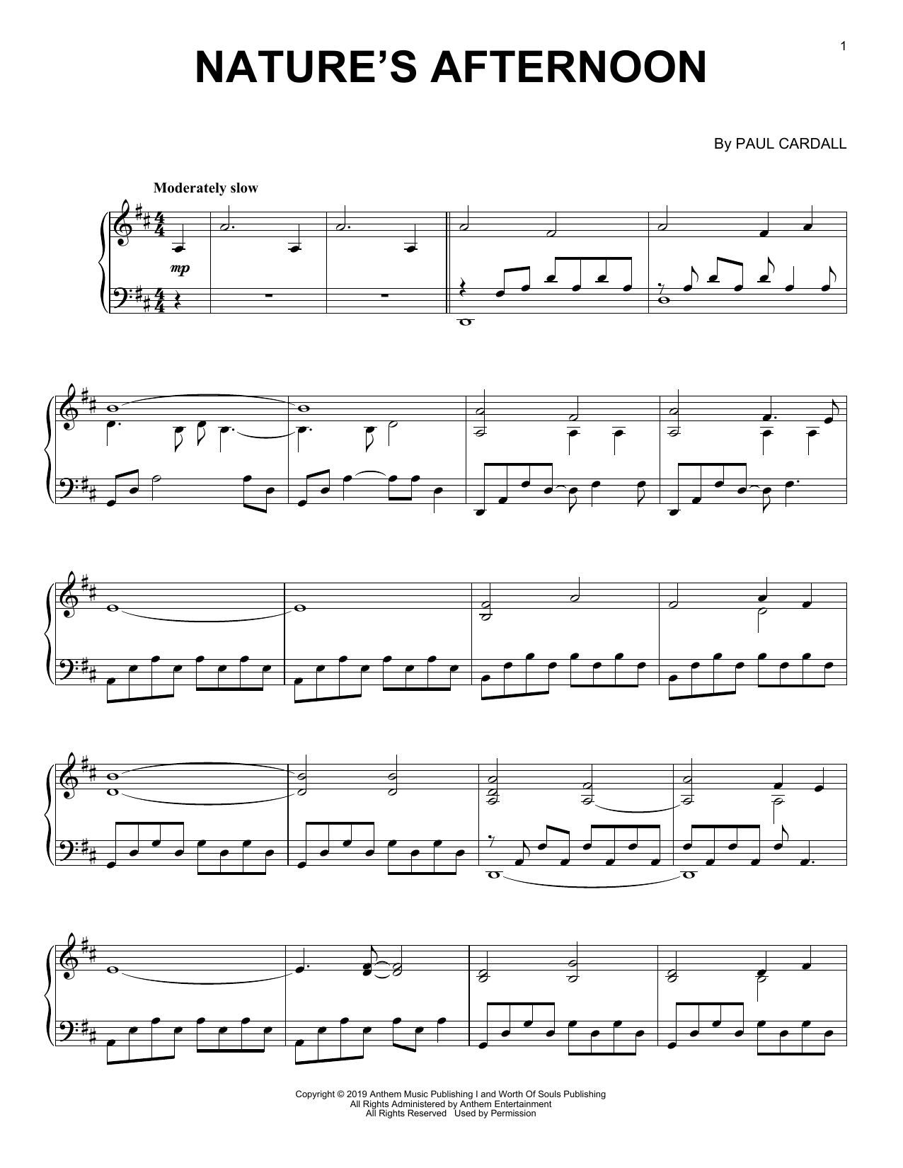 Paul Cardall Nature's Afternoon Sheet Music Notes & Chords for Piano Solo - Download or Print PDF