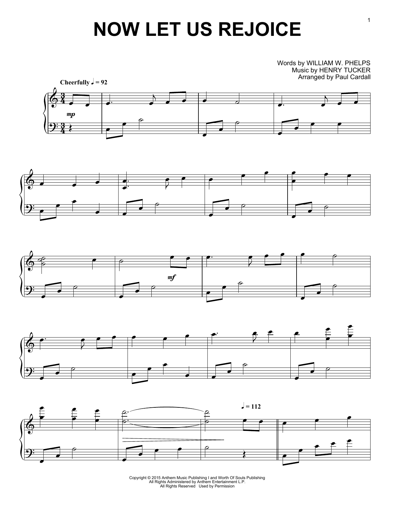 Paul Cardall Now Let Us Rejoice Sheet Music Notes & Chords for Piano Solo - Download or Print PDF