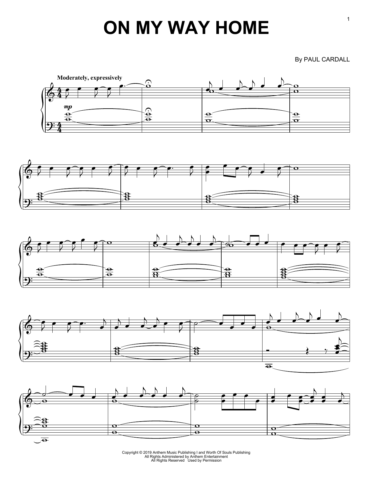 Paul Cardall On My Way Home Sheet Music Notes & Chords for Piano Solo - Download or Print PDF