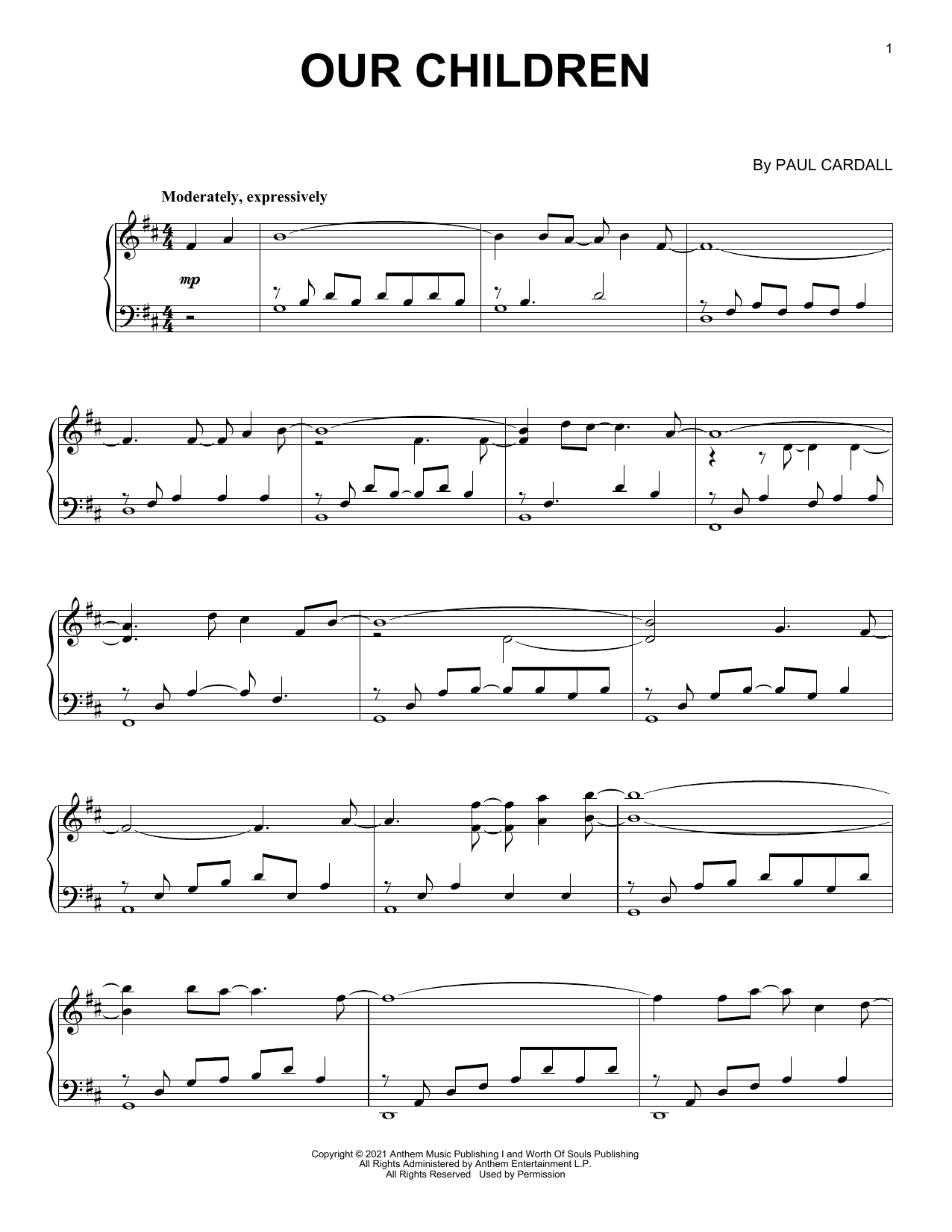 Paul Cardall Our Children Sheet Music Notes & Chords for Piano Solo - Download or Print PDF