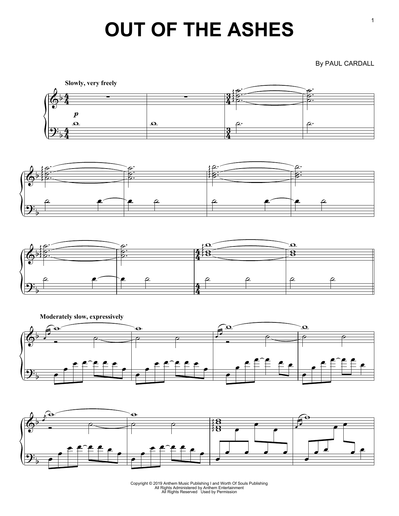 Paul Cardall Out Of The Ashes Sheet Music Notes & Chords for Piano Solo - Download or Print PDF