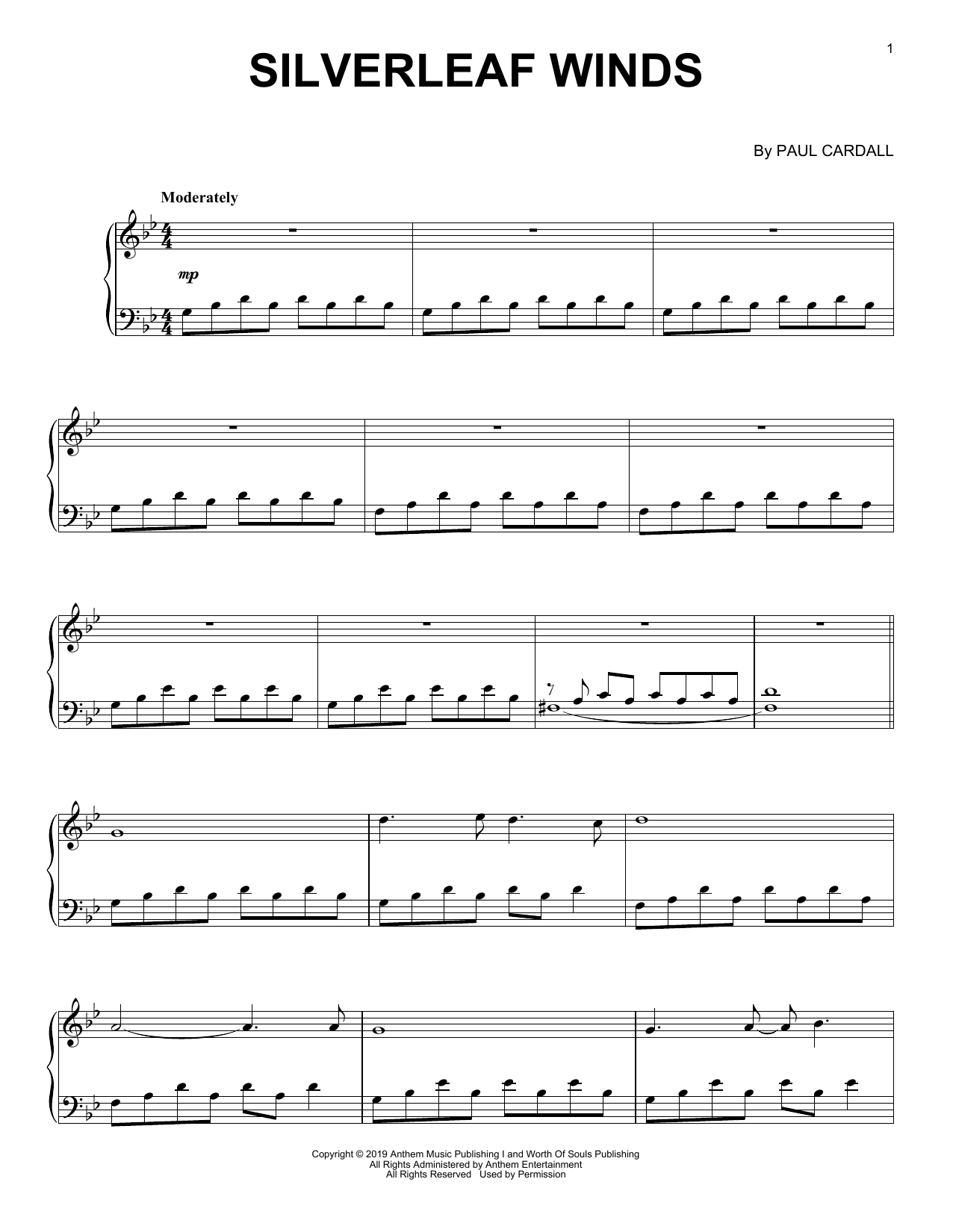Paul Cardall Silverleaf Winds Sheet Music Notes & Chords for Piano Solo - Download or Print PDF