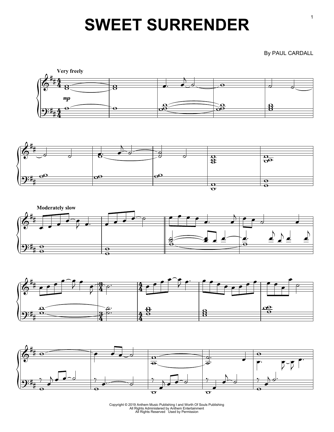Paul Cardall Sweet Surrender Sheet Music Notes & Chords for Piano Solo - Download or Print PDF
