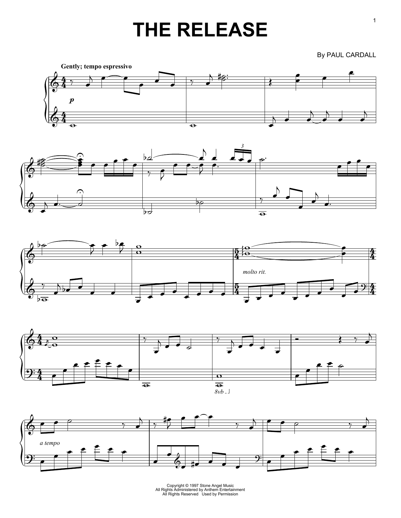 Paul Cardall The Release Sheet Music Notes & Chords for Piano Solo - Download or Print PDF