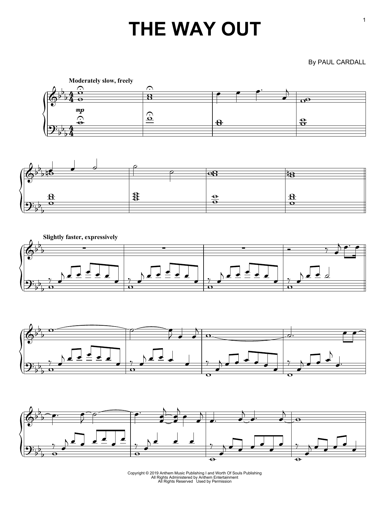 Paul Cardall The Way Out Sheet Music Notes & Chords for Piano Solo - Download or Print PDF