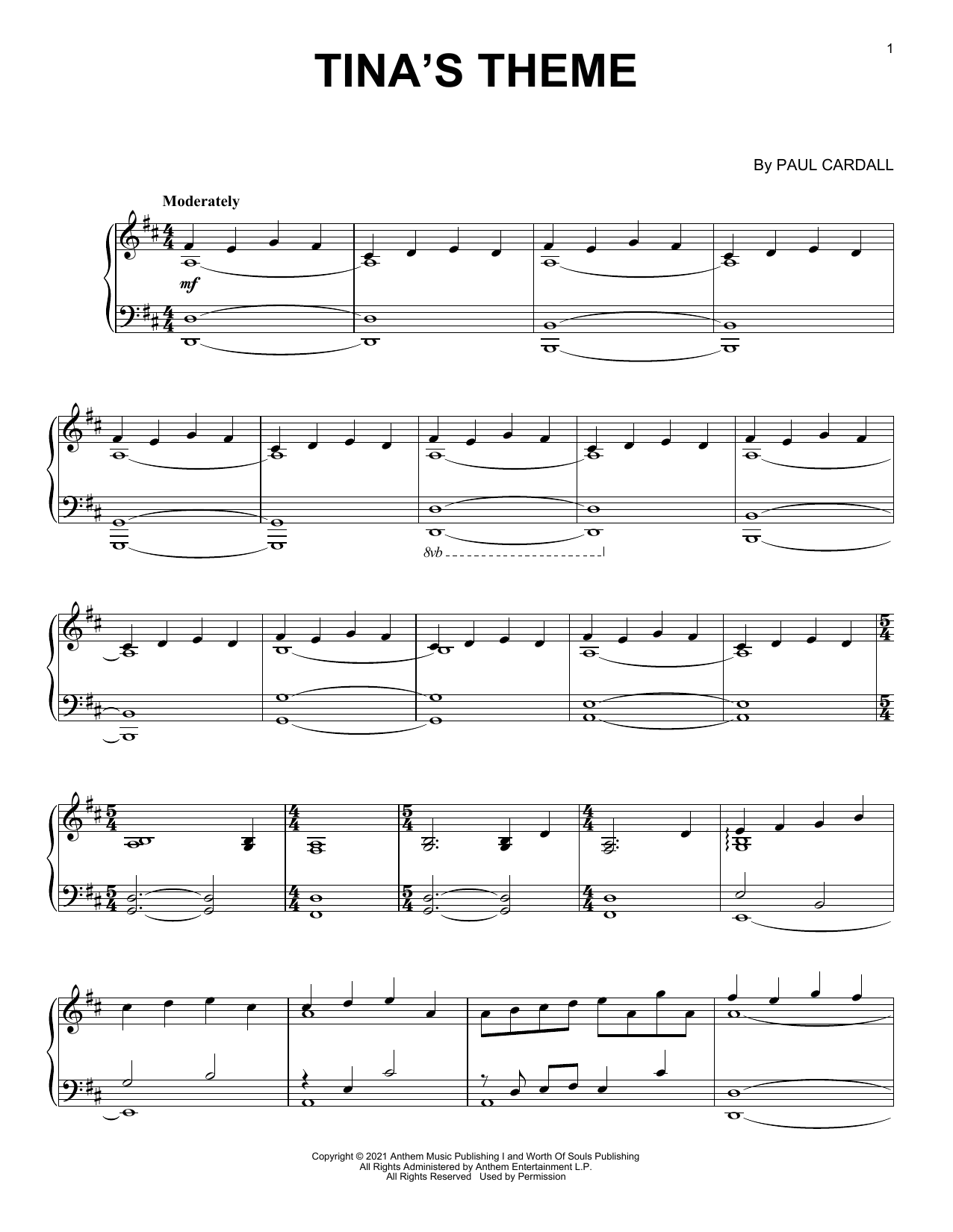 Paul Cardall Tina's Theme Sheet Music Notes & Chords for Piano Solo - Download or Print PDF