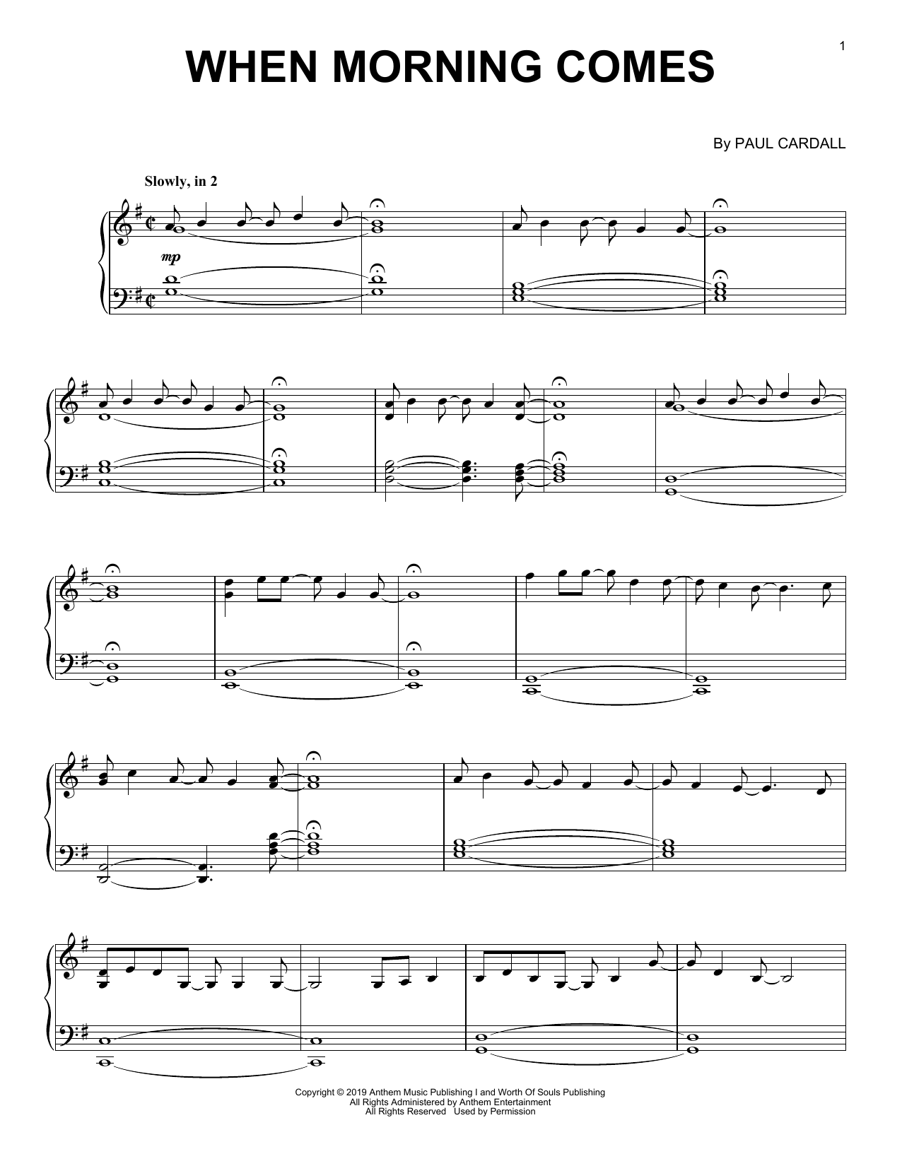 Paul Cardall When Morning Comes Sheet Music Notes & Chords for Easy Piano - Download or Print PDF