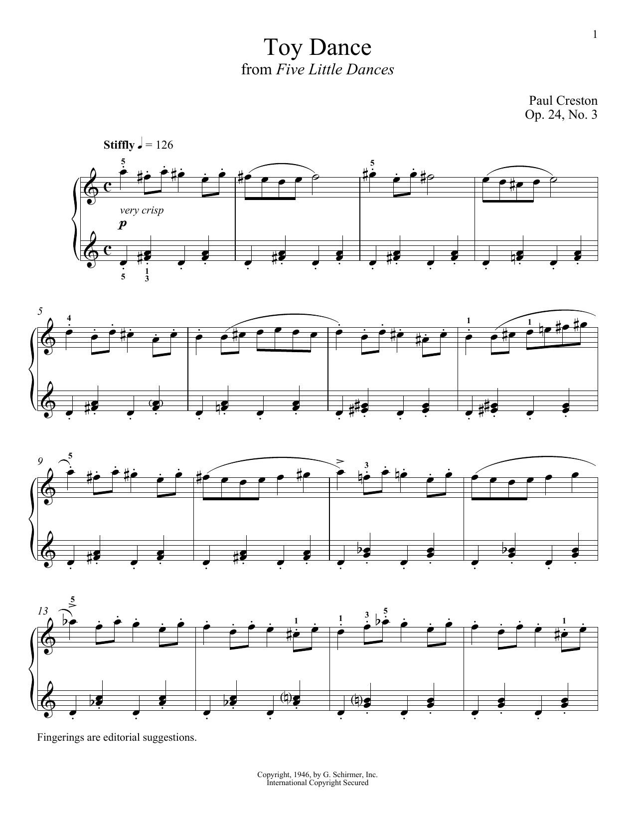 Paul Creston Toy Dance Sheet Music Notes & Chords for Piano - Download or Print PDF