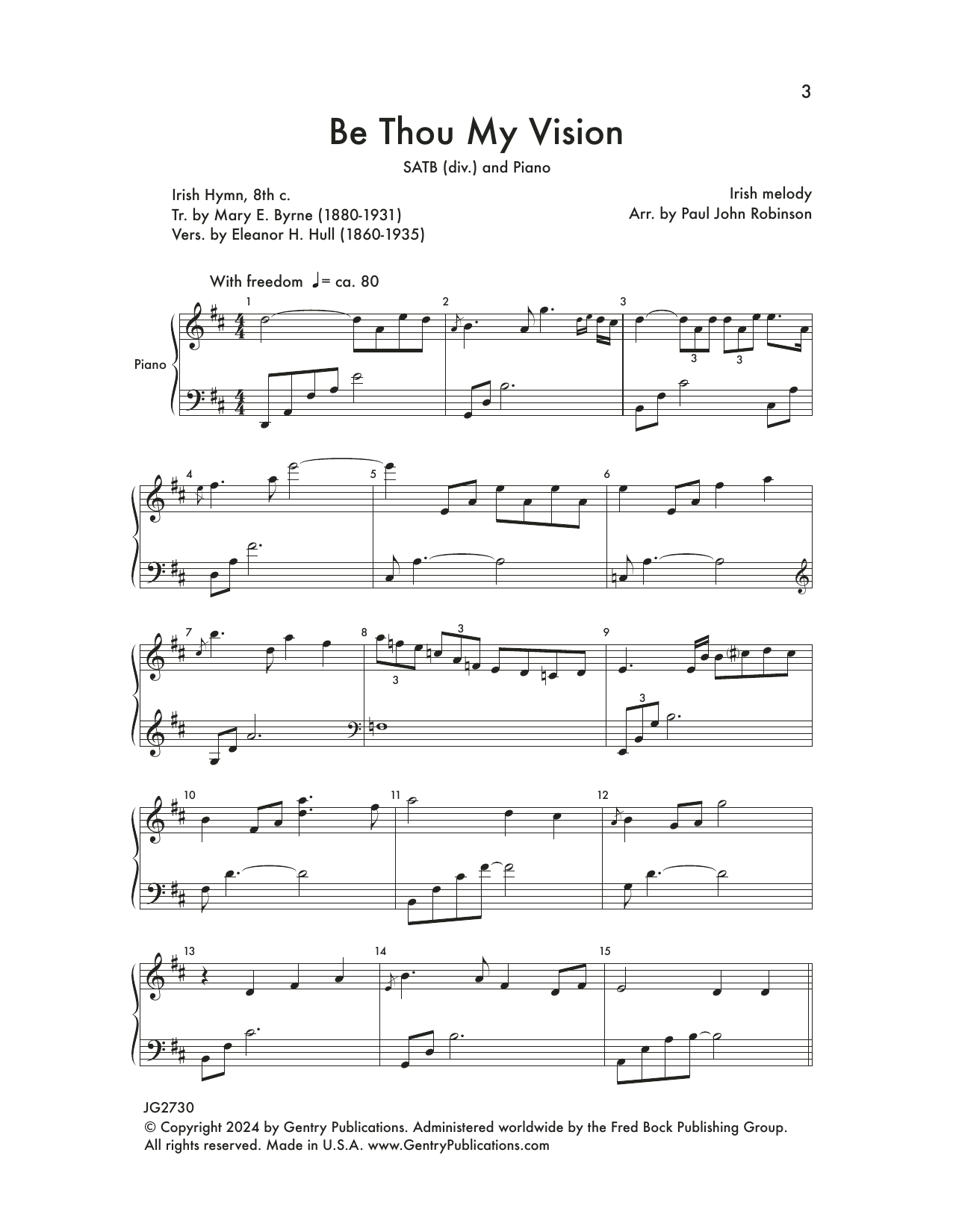 Paul John Robinson Be Thou My Vision Sheet Music Notes & Chords for Choir - Download or Print PDF