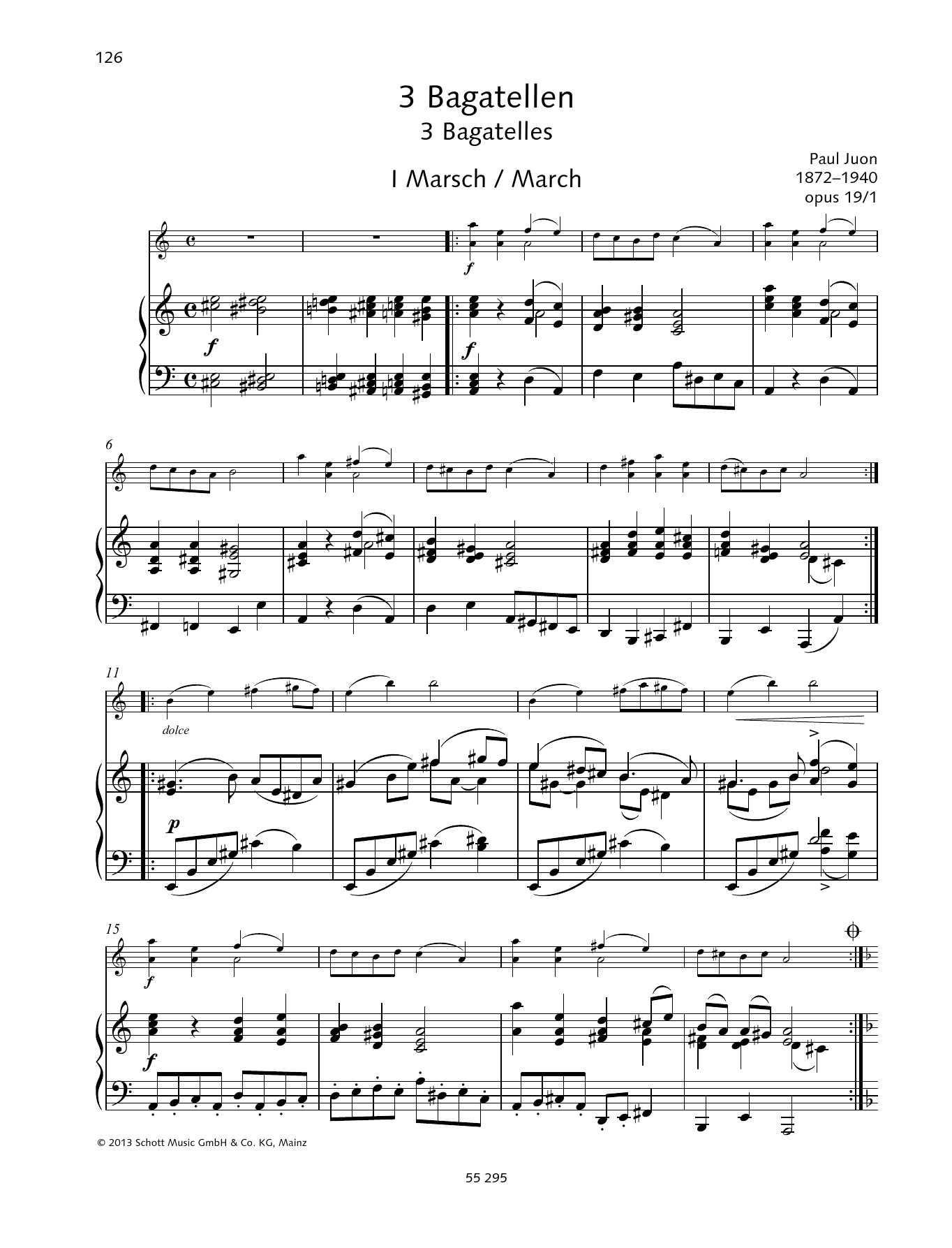 Paul Juon 3 Bagatelles Sheet Music Notes & Chords for String Solo - Download or Print PDF