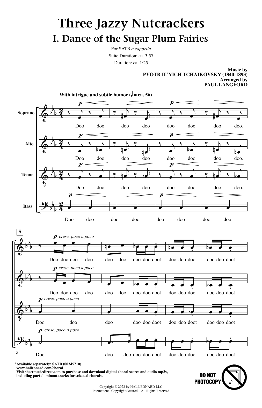 Paul Langford Three Jazzy Nutcrackers Sheet Music Notes & Chords for SATB Choir - Download or Print PDF