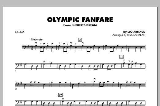 Paul Lavender Olympic Fanfare (Bugler's Dream) - Cello Sheet Music Notes & Chords for Orchestra - Download or Print PDF