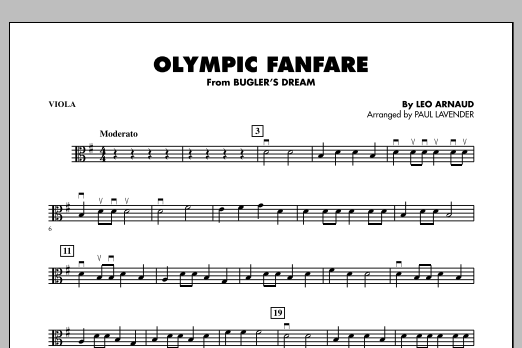 Paul Lavender Olympic Fanfare (Bugler's Dream) - Viola Sheet Music Notes & Chords for Orchestra - Download or Print PDF