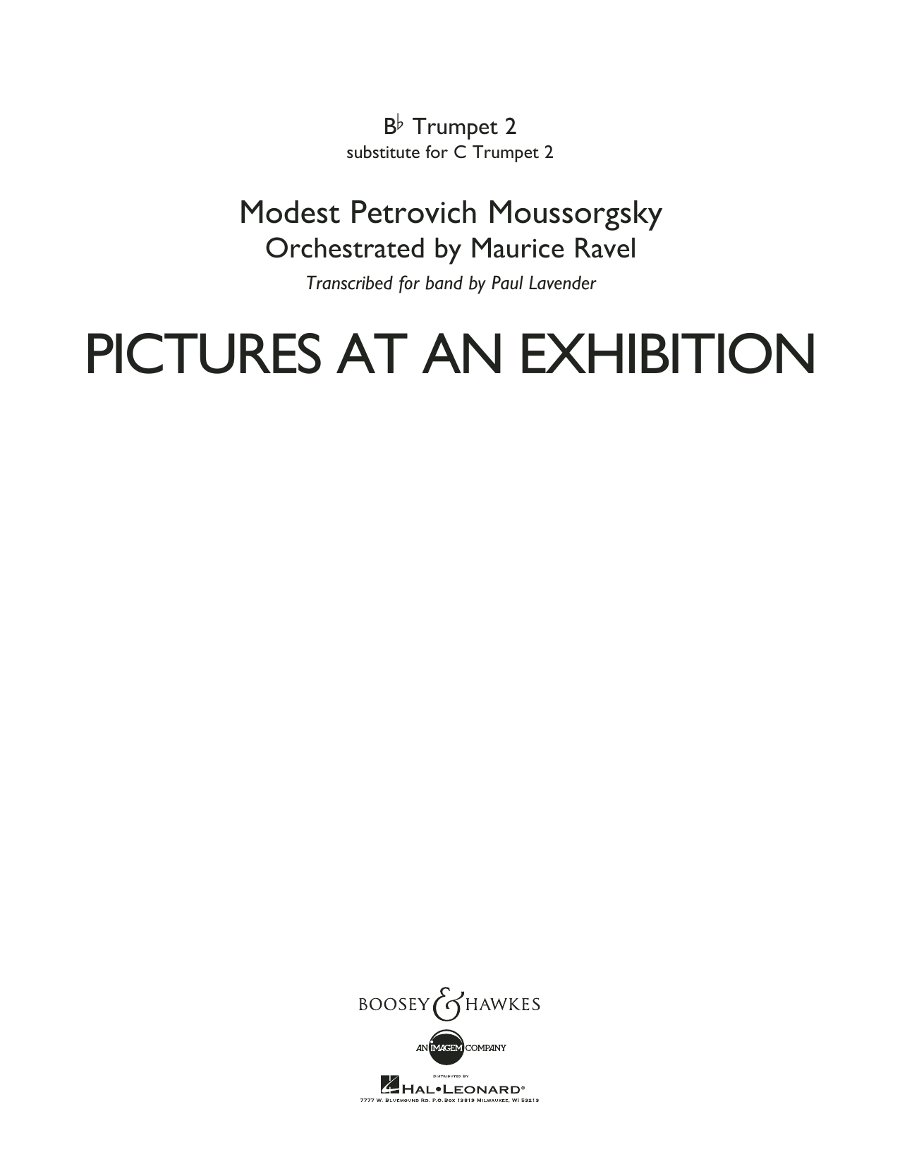 Paul Lavender Pictures at an Exhibition - Bb Trumpet Parts - Digital Only - Bb Trumpet 2 (sub. C Tpt. 2) Sheet Music Notes & Chords for Concert Band - Download or Print PDF