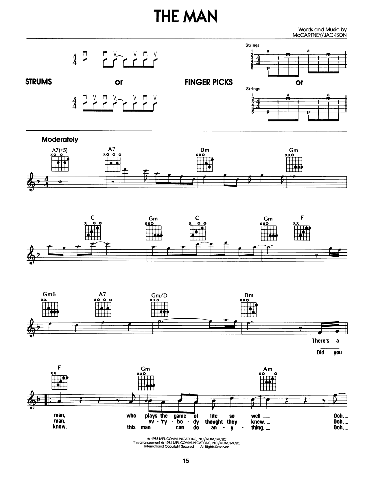 Paul McCartney & Michael Jackson The Man Sheet Music Notes & Chords for Easy Guitar - Download or Print PDF Paul McCartney & Michael Jackson The Man Sheet Music Notes & Chords for Easy Guitar - Download or Print PDF