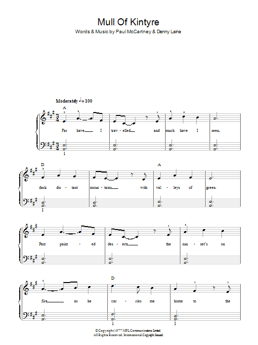 Paul McCartney & Wings Mull Of Kintyre Sheet Music Notes & Chords for Guitar Tab - Download or Print PDF