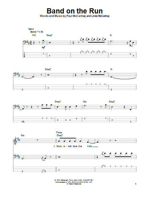 Paul McCartney and Wings Band On The Run Sheet Music Notes & Chords for Easy Piano - Download or Print PDF