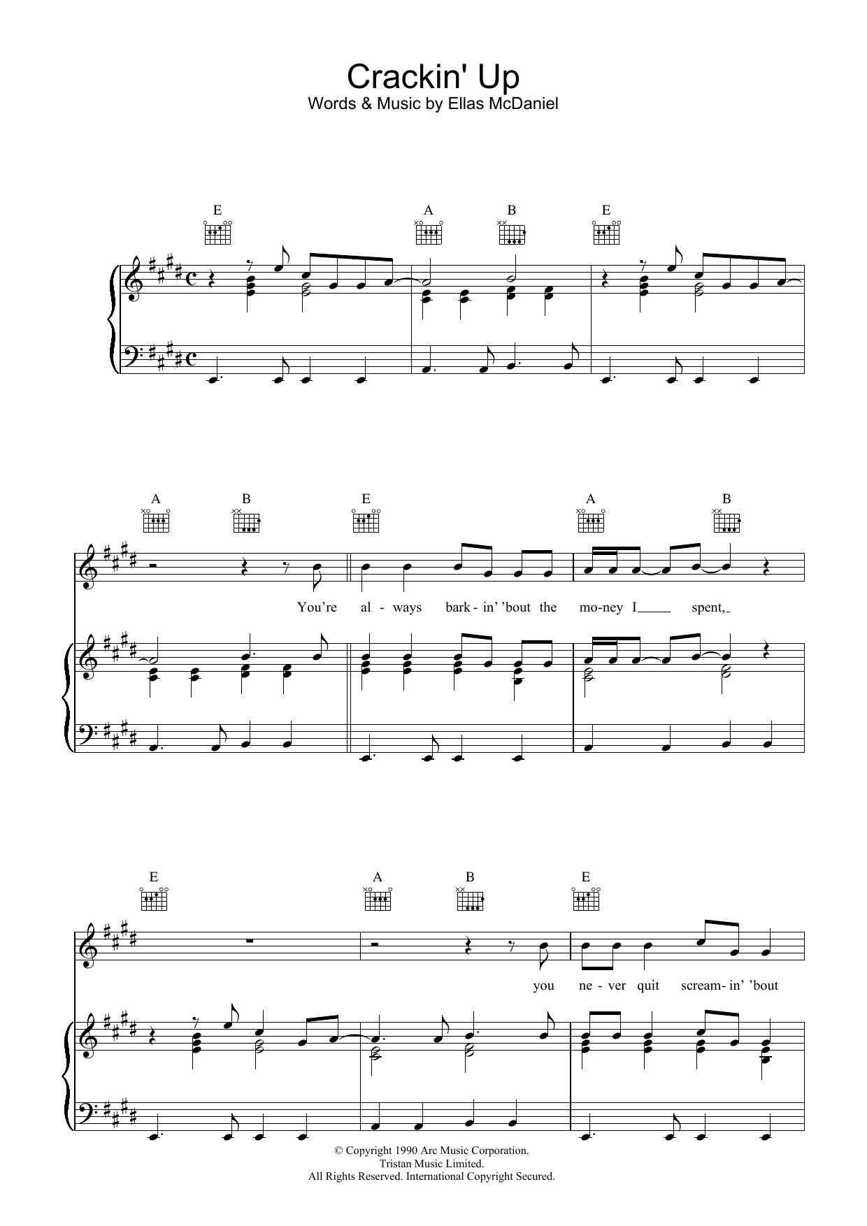 Paul McCartney Crackin' Up Sheet Music Notes & Chords for Piano, Vocal & Guitar (Right-Hand Melody) - Download or Print PDF
