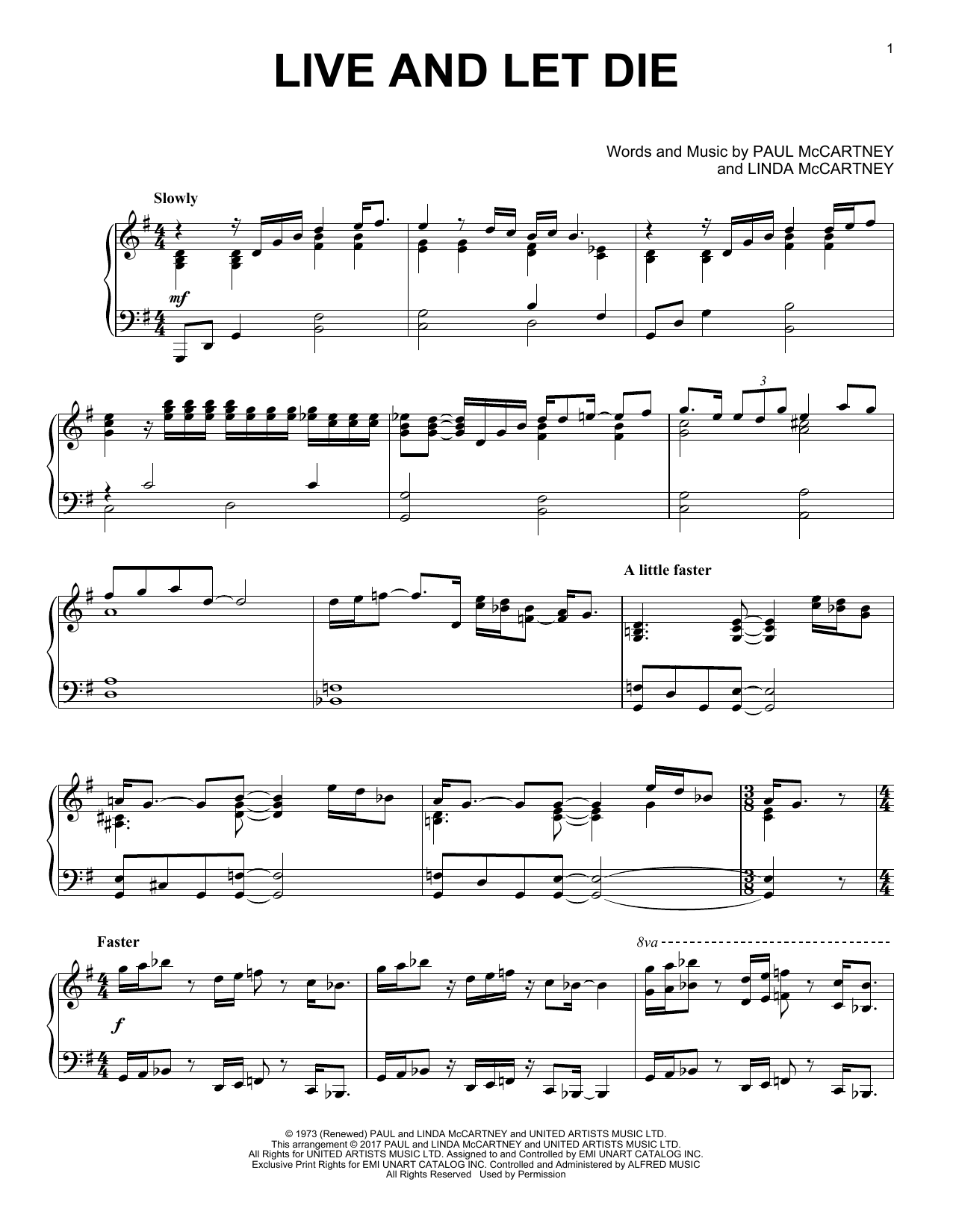 Paul McCartney Live And Let Die Sheet Music Notes & Chords for Super Easy Piano - Download or Print PDF