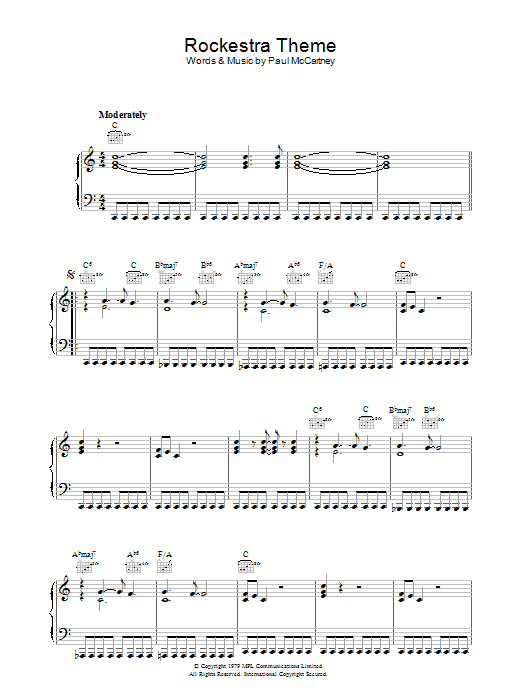 Paul McCartney Rockestra Theme Sheet Music Notes & Chords for Guitar Chords/Lyrics - Download or Print PDF