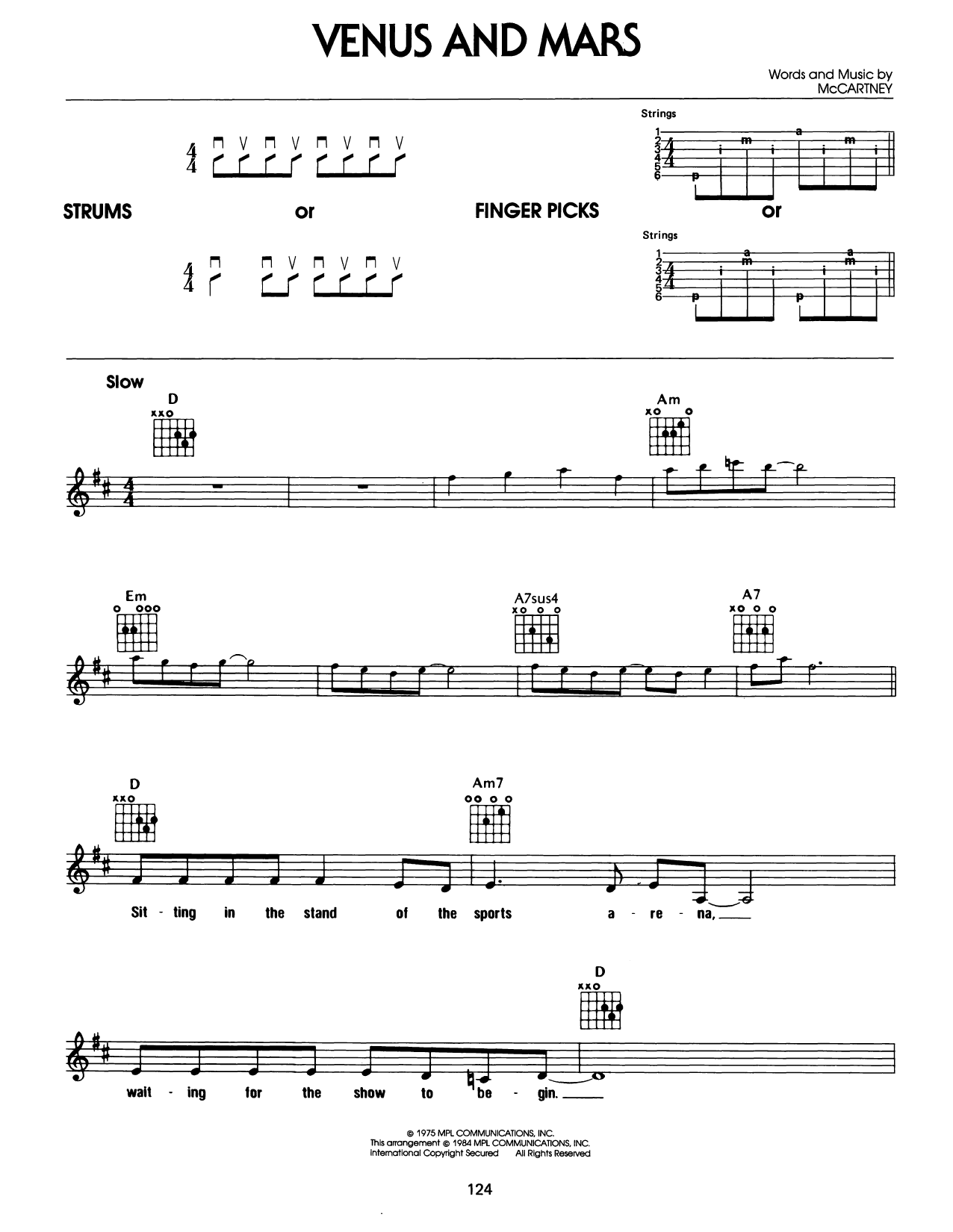 Paul McCartney Venus And Mars Sheet Music Notes & Chords for Easy Guitar - Download or Print PDF