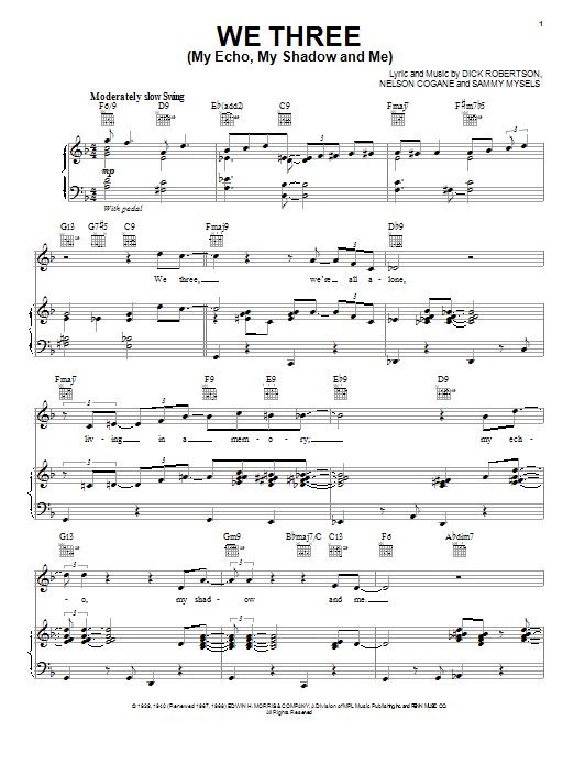 Paul McCartney We Three (My Echo, My Shadow And Me) Sheet Music Notes & Chords for Piano, Vocal & Guitar (Right-Hand Melody) - Download or Print PDF